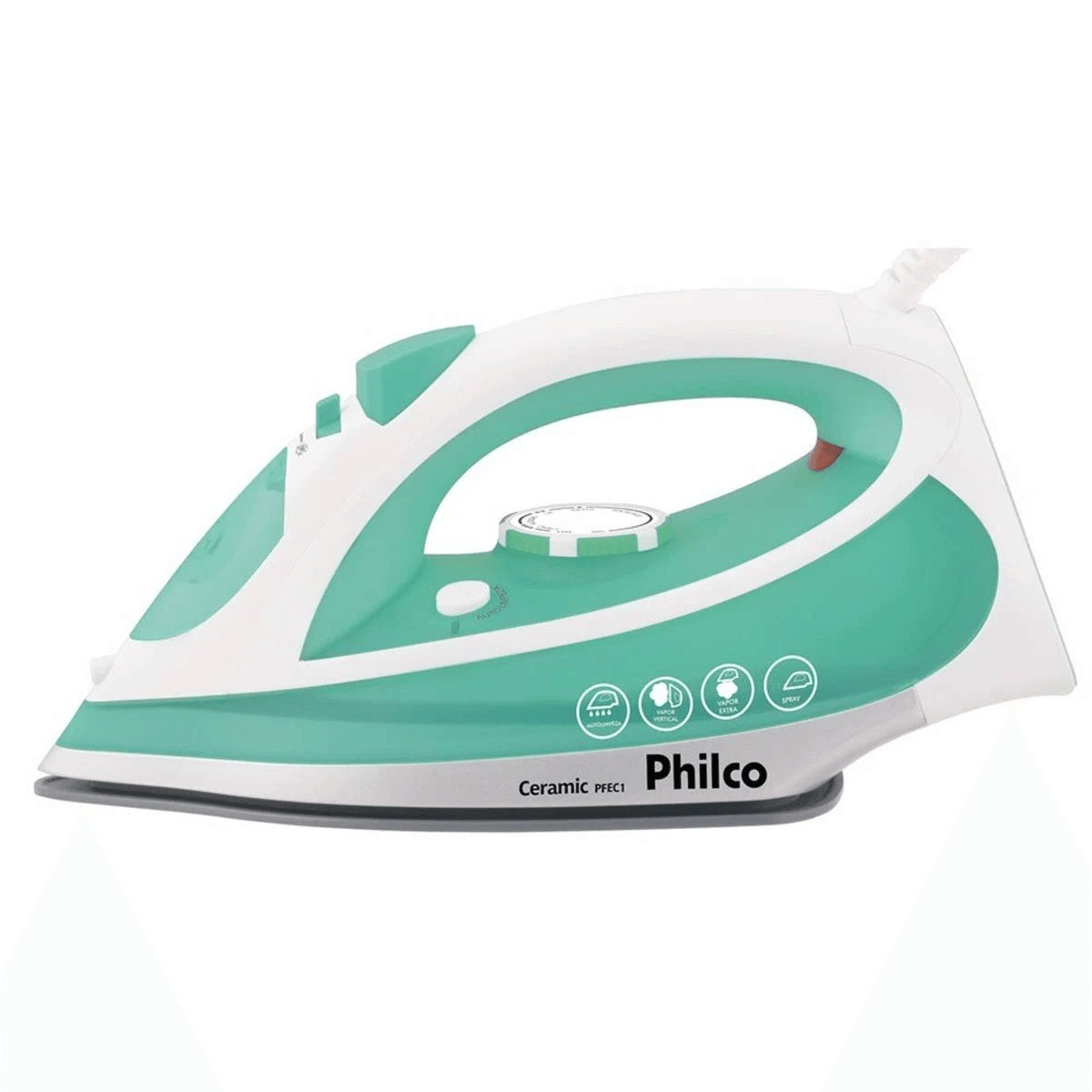 Ferro de Passar a Vapor Ceramic 1200W Base Cerâmica Verde 220V PFEC1 - Philco