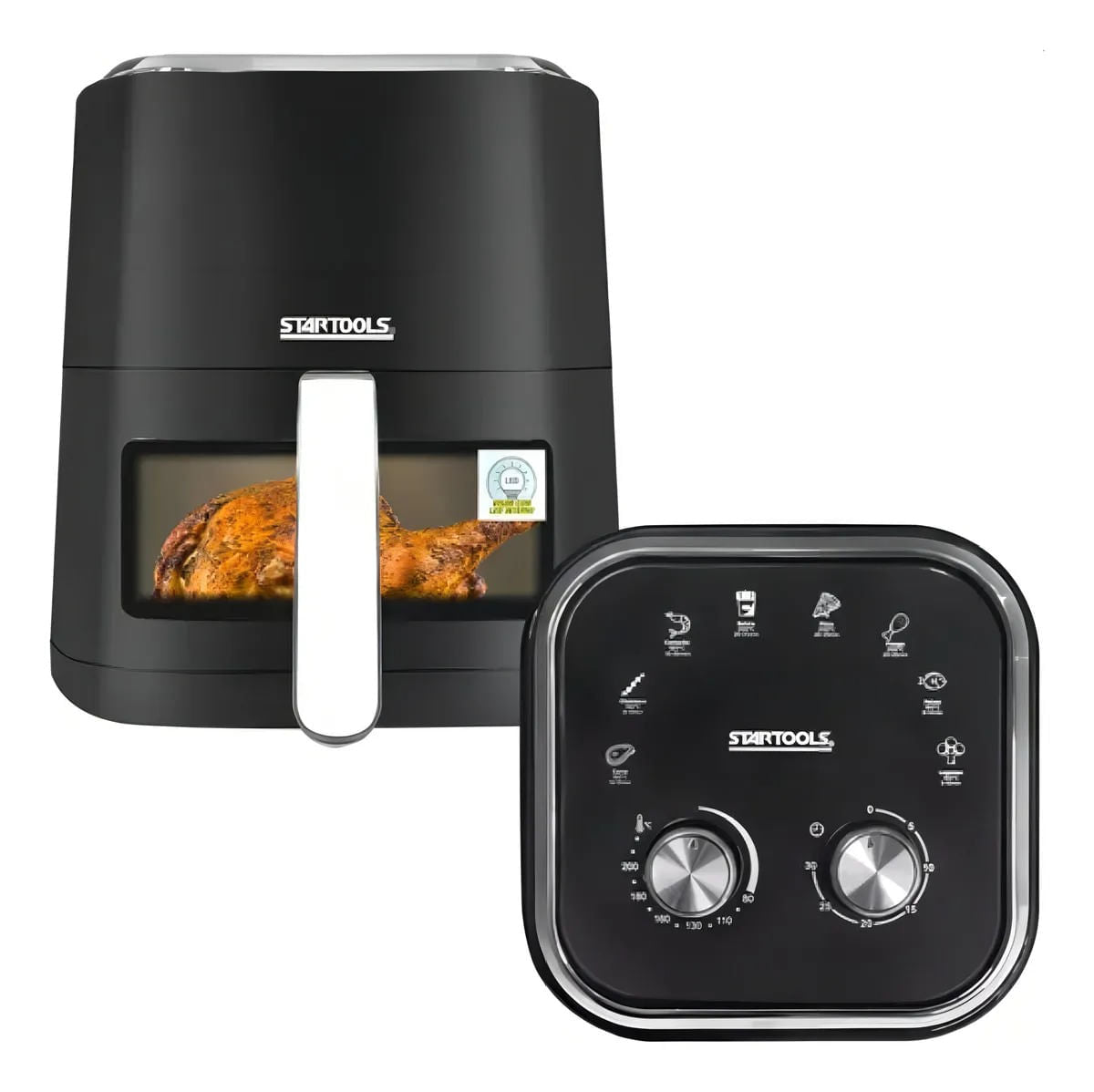 Fritadeira Air Fryer 5L 1350W com Visor e Luz Interna Preta 127V - Startools — foto 2