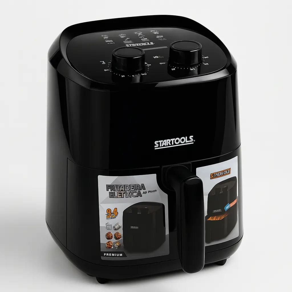 Fritadeira Air Fryer Premium 3,4L 1200W Preta 127V - Startools