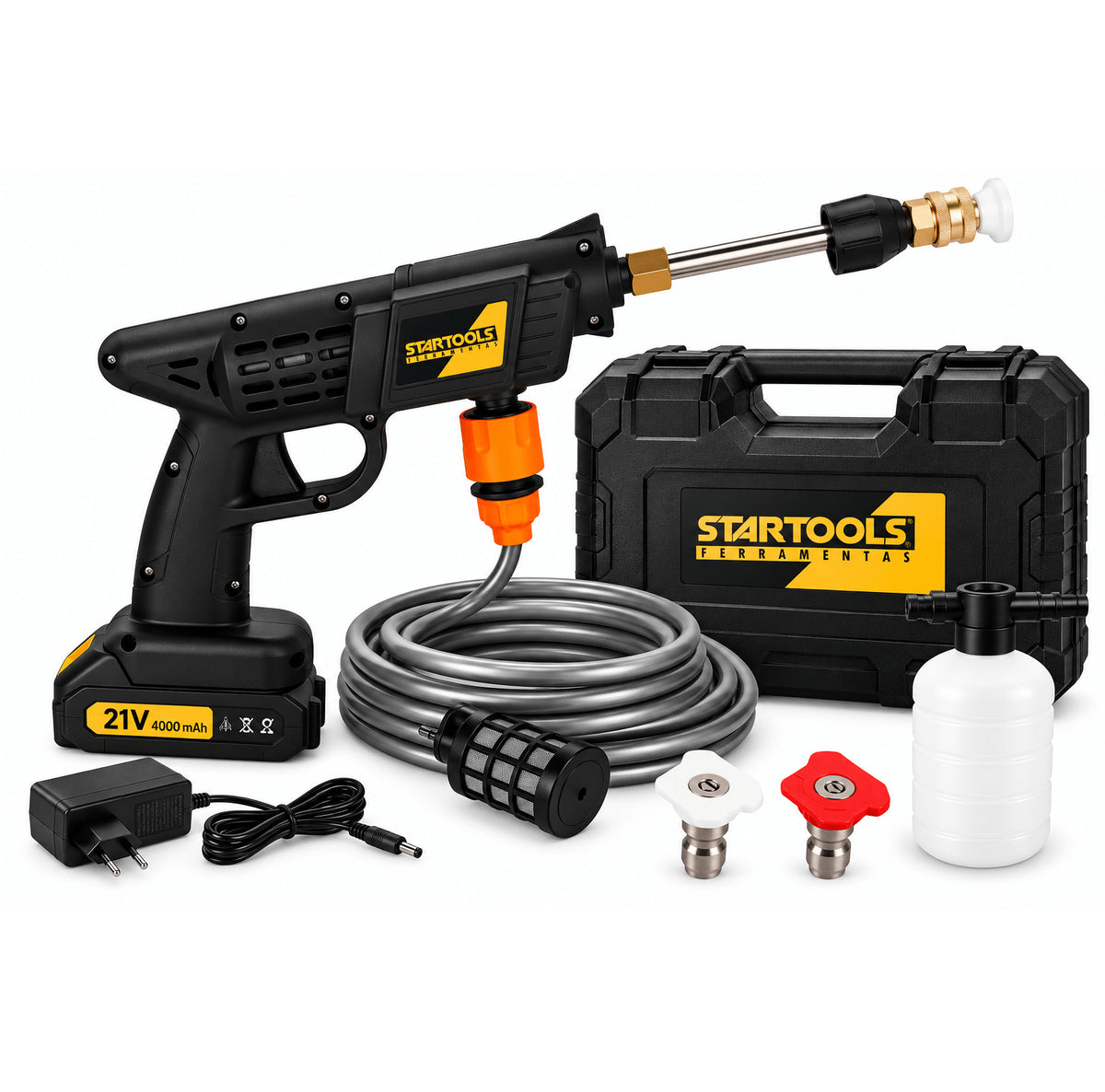 Lavadora de Alta Pressão Sem Fio 21V com Bateria e Maleta - Startools