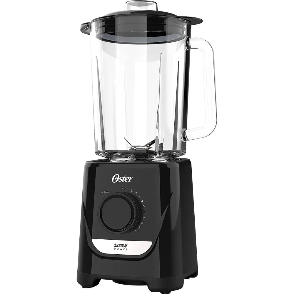Liquidificador Power 1250W Jarra de Vidro 2,2L 10 Velocidades Preto 127V - Oster