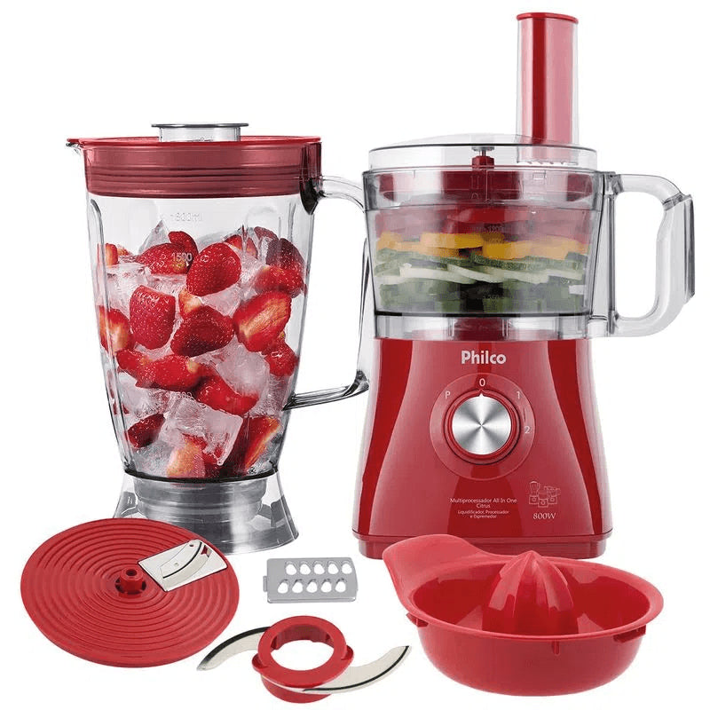 Multiprocessador All In One Citrus 800W Vermelho 220V - Philco