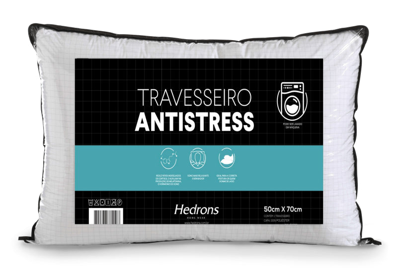 Travesseiro Antistress Branco 50x70cm - Hedrons