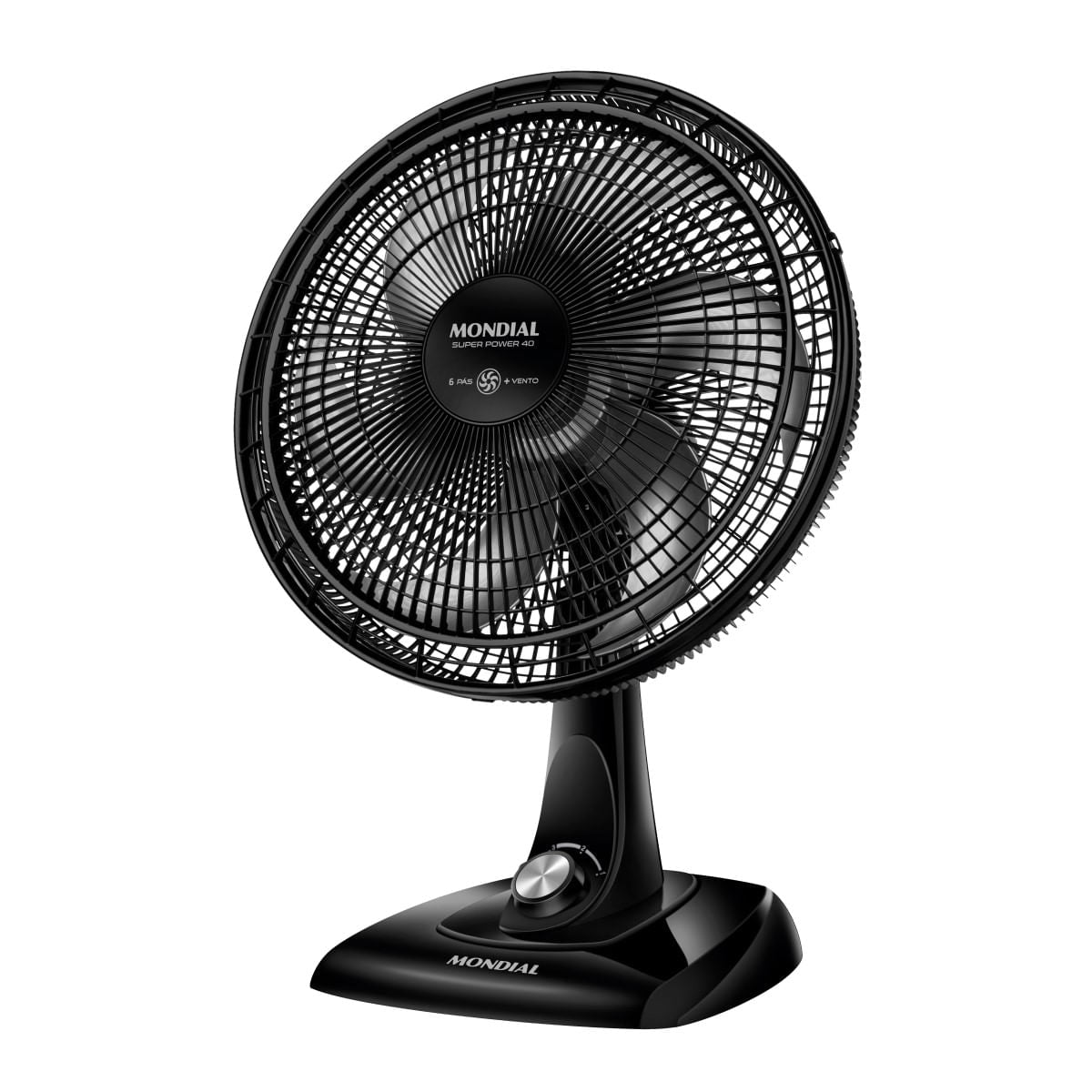 Ventilador de Mesa 40cm 6 Pás 3 Velocidades Preto e Prata 127V VSP-40-B - Mondial