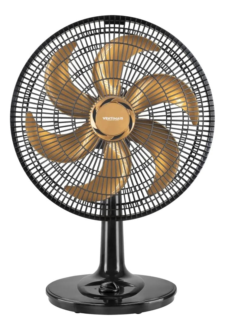 Ventilador de Mesa Turbo 40cm 6 Pás Preto e Bronze 127V Mod. 70084 - Ventimais