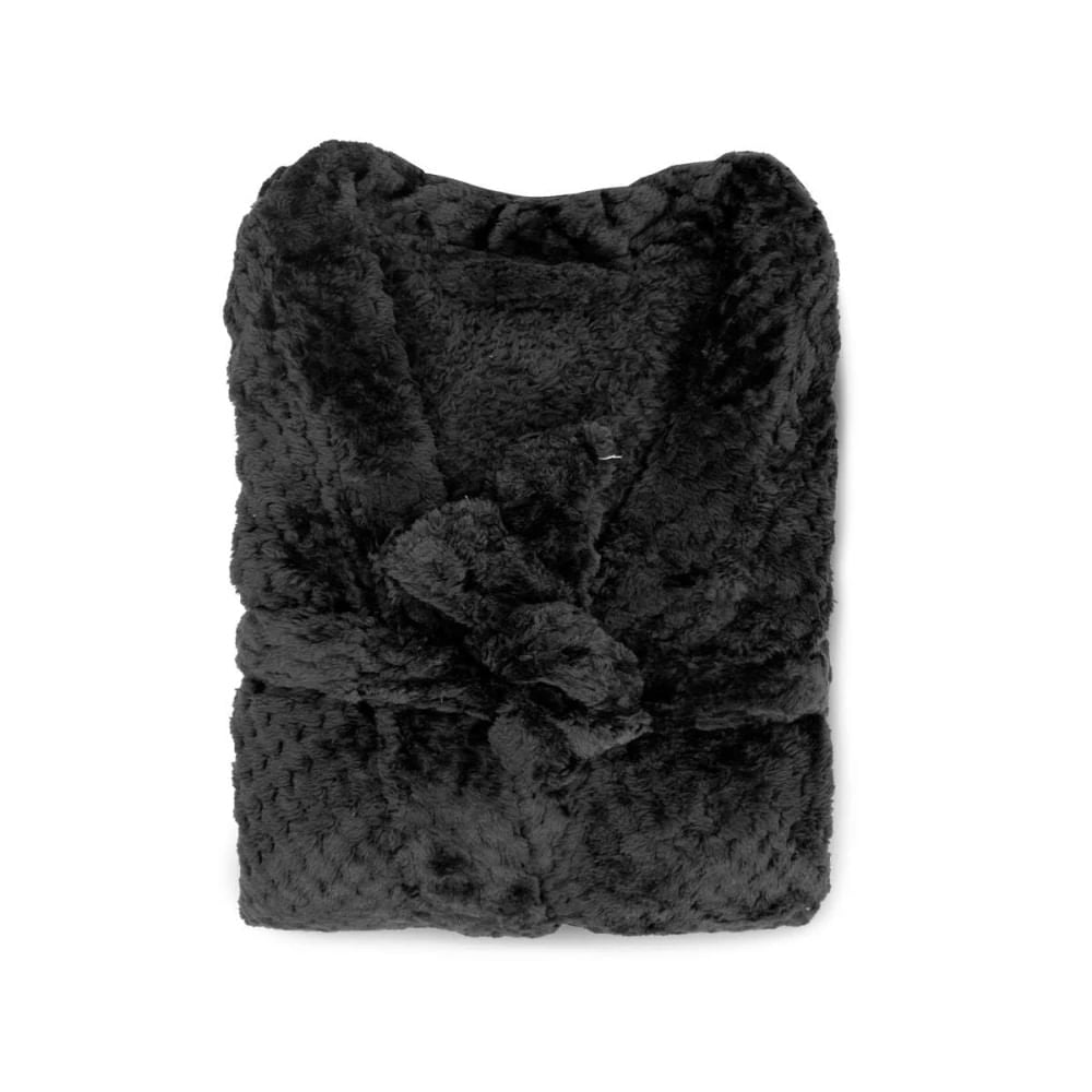 Roupão Adulto Flannel Pollo Preto Tamanho M - Appel