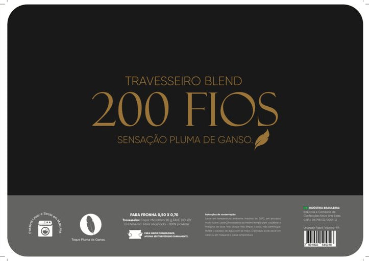 Travesseiro Blend 200 Fios 50x70cm - Bella Enxovais - foto 2