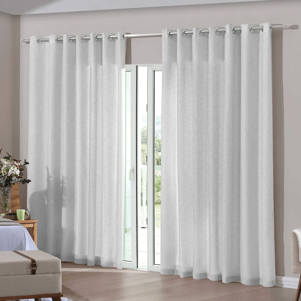 Cortina Duplex Glam Branco 3,00x1,70m - Bella Janela
