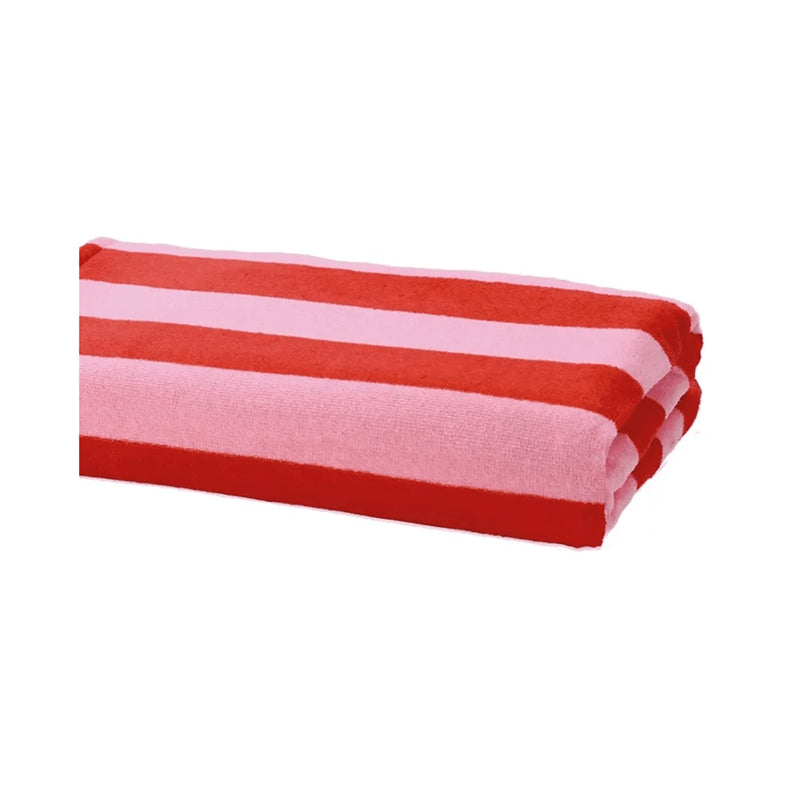 Toalha de Praia Velour Cabana Stripes Rosa 76x152cm - Dohler