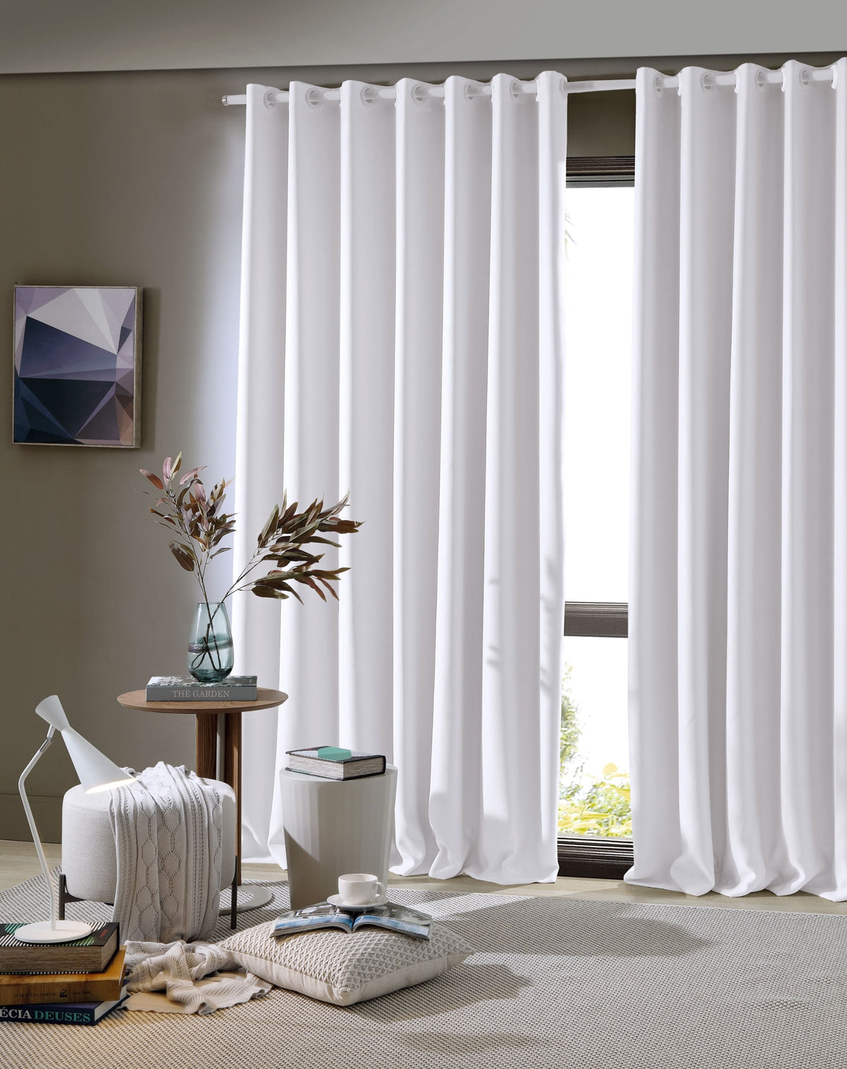 Cortina Corta Luz Tecido Liso Branco 170x260cm - Bella Janela