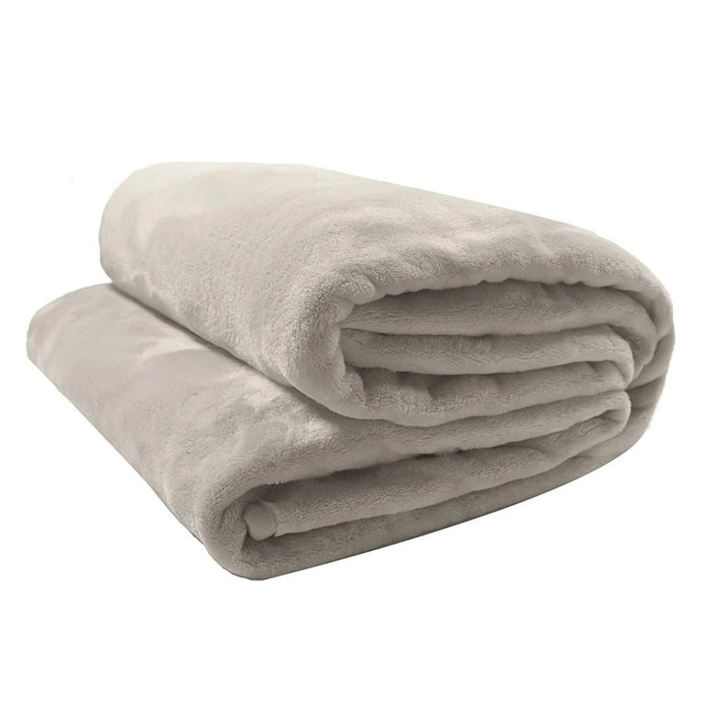 Cobertor Casal Microfibra Velour Bege - Camesa