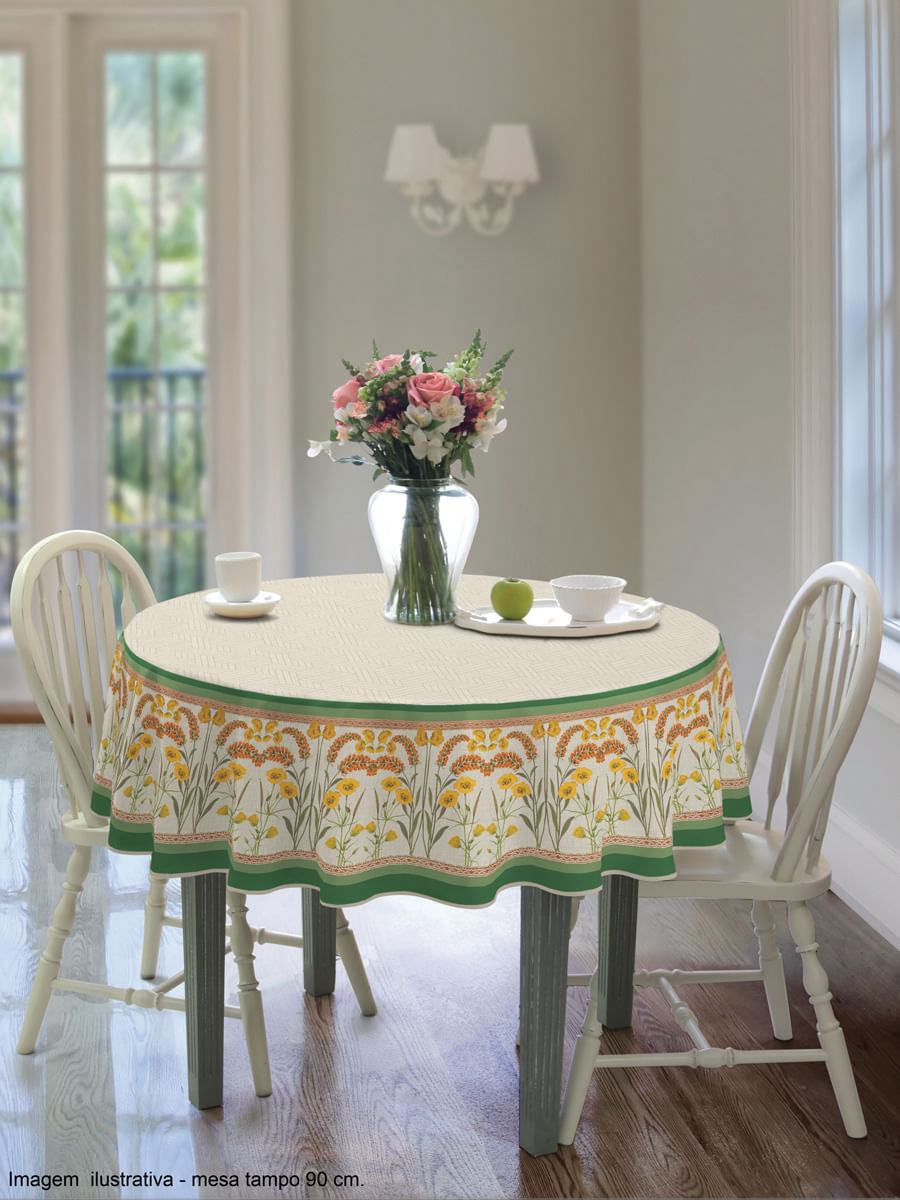 Toalha Mesa Pop Redonda 4 Lugares Toscana 155cm - Lepper