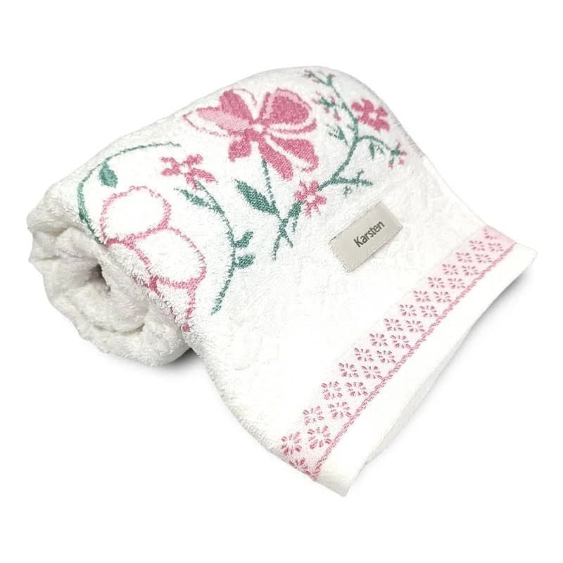 Toalha de Banho Yuna 70x135cm Branco Rosa - Karsten - foto 2