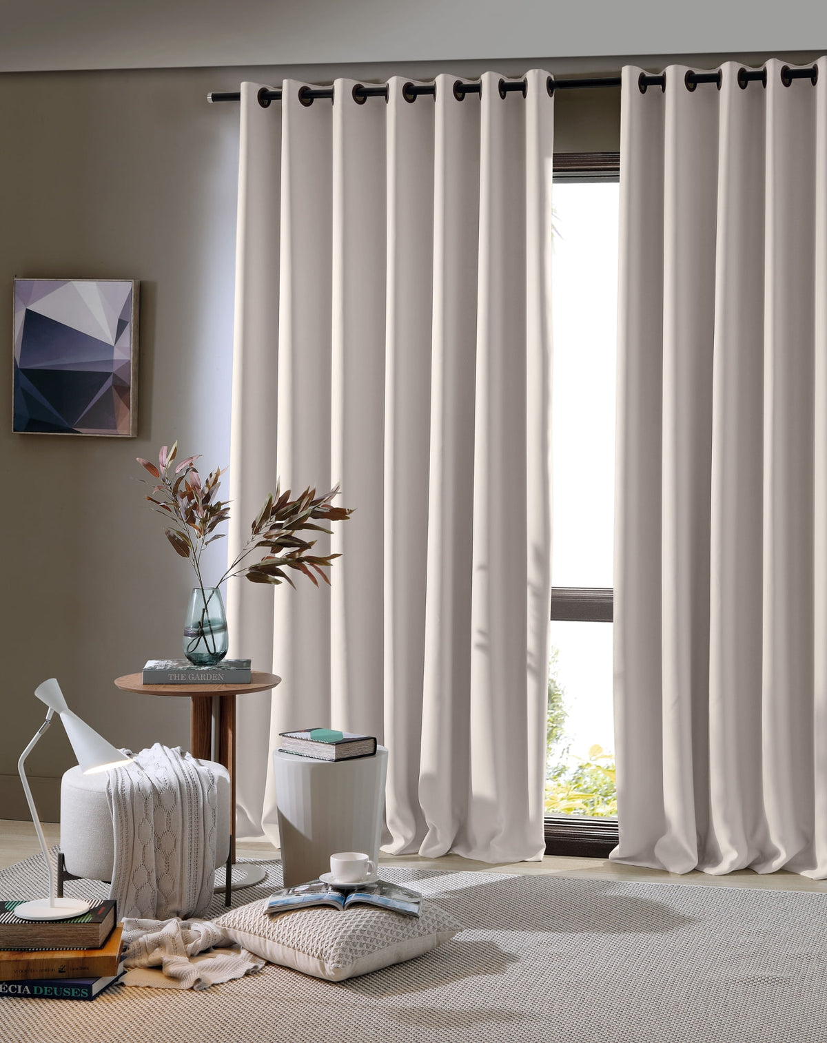 Cortina Corta Luz Tecido Liso Areia 170x260cm - Bella Janela