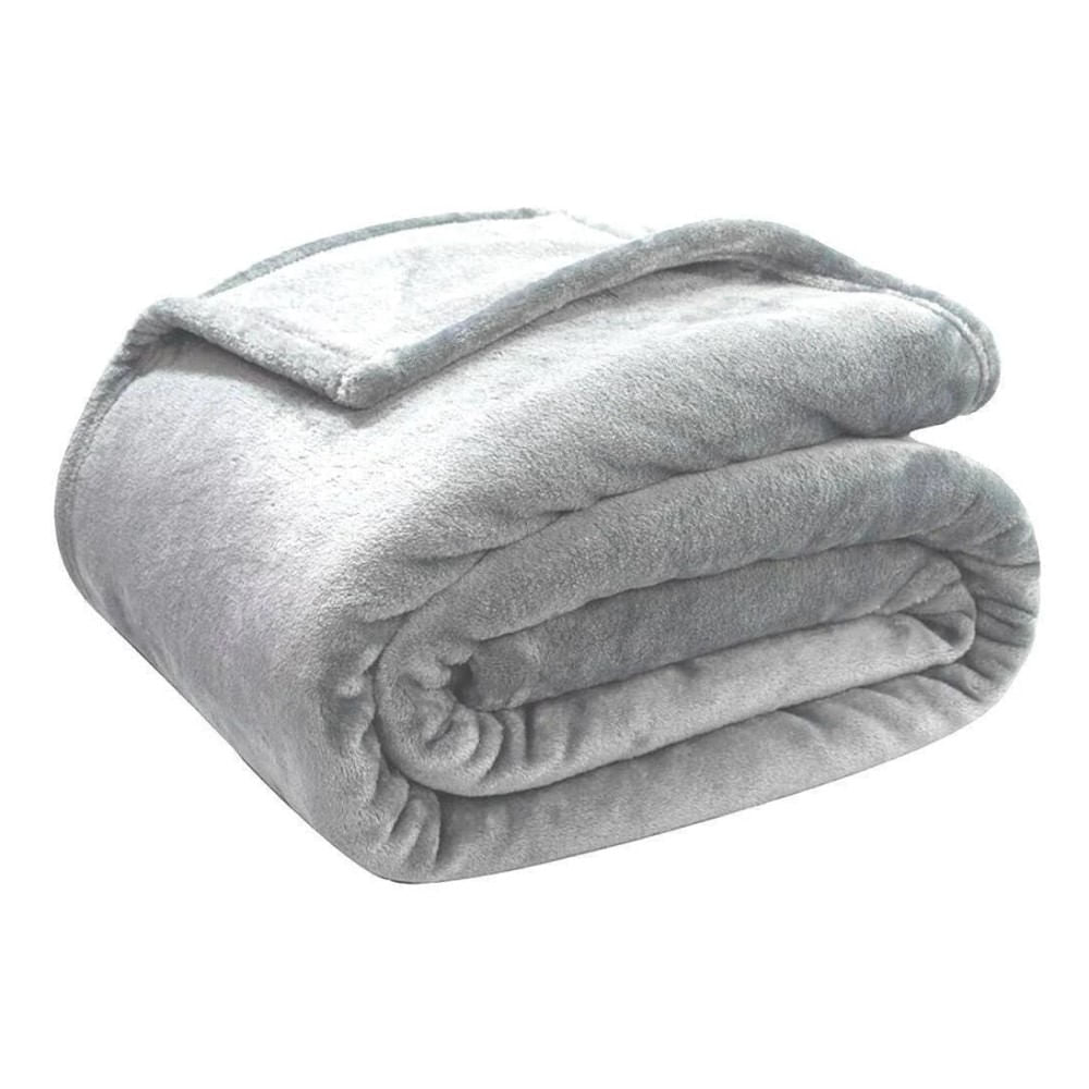 Cobertor Velour Queen Microfibra Cinza 220x240cm - Camesa