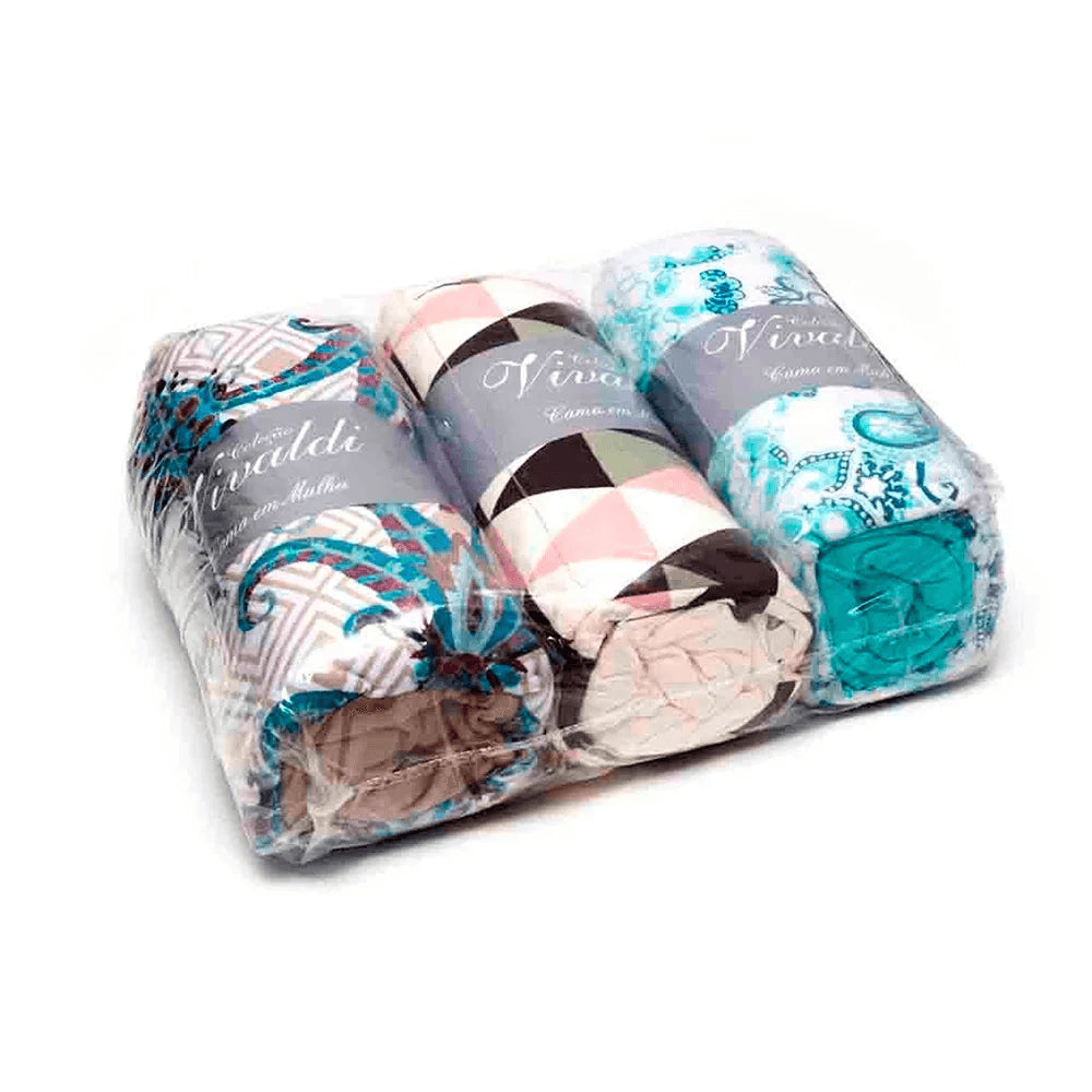 Jogo de Cama Queen Size Estampado Vivaldi Sortido - Sul Brasil