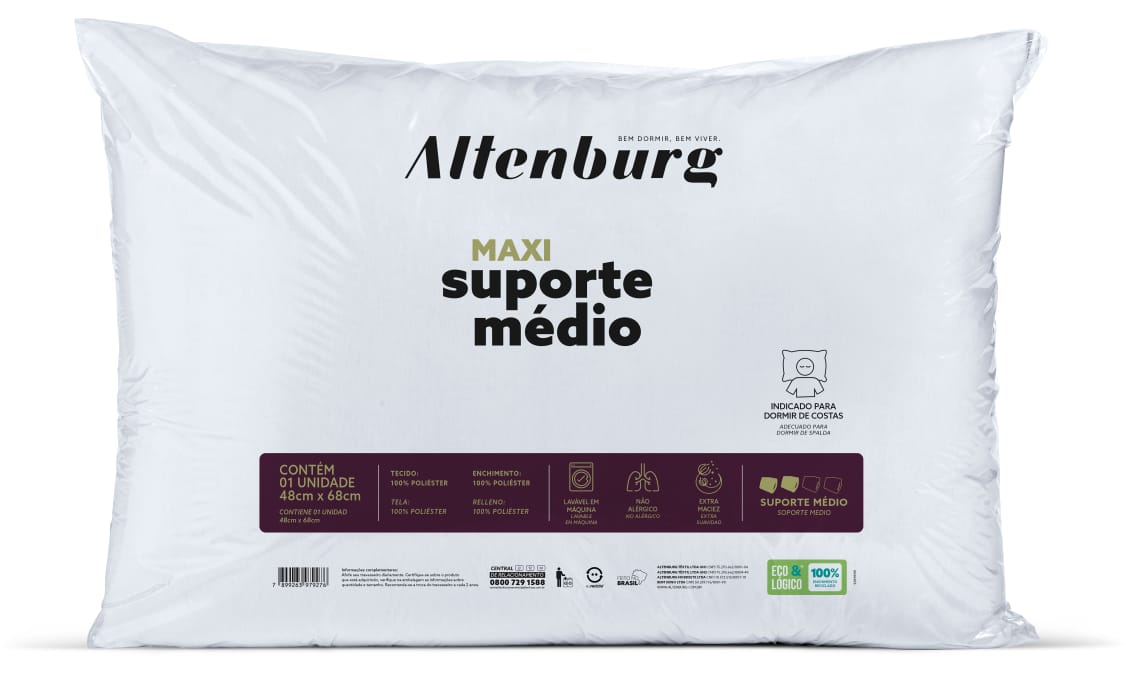 Travesseiro Maxi Macio 48x68cm - Altenburg