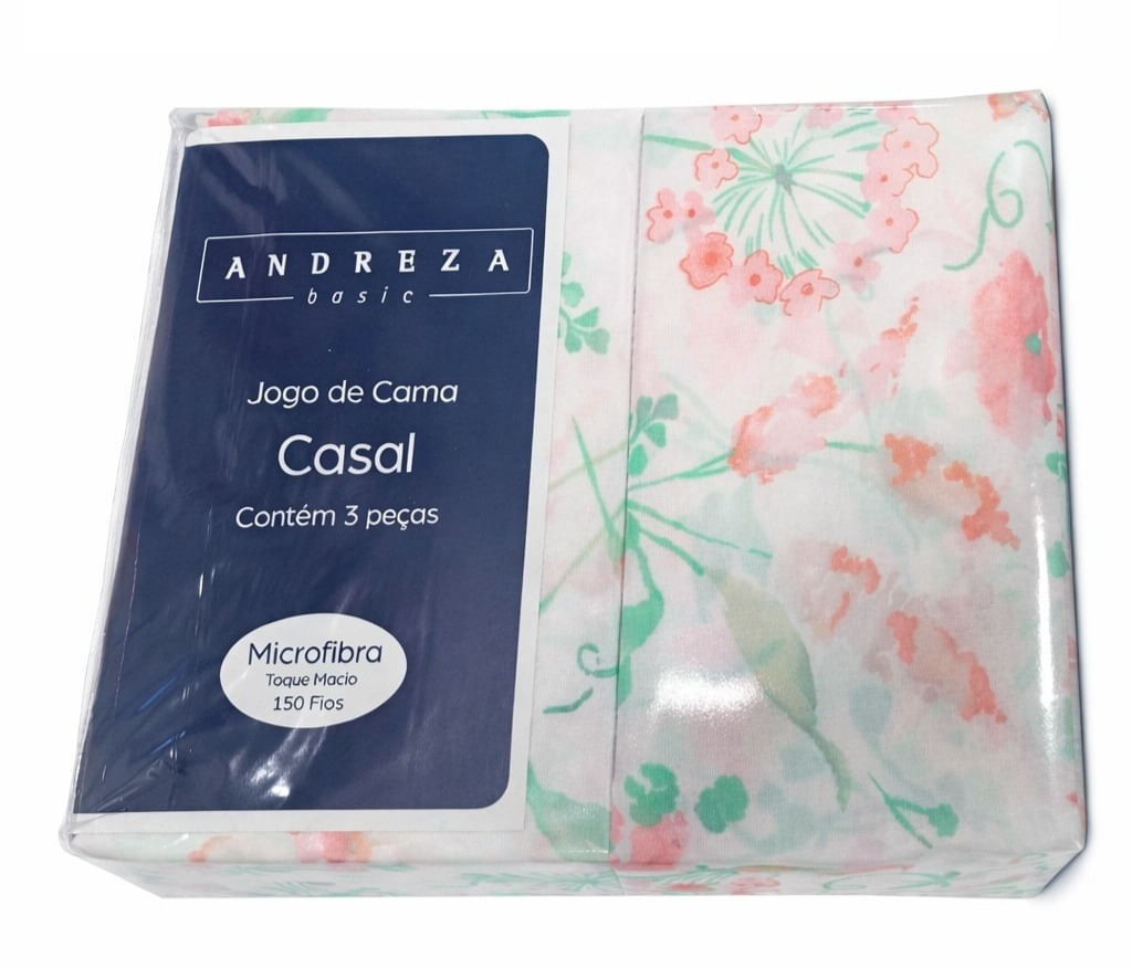Jogo de Cama Casal Microfibra Sortido 3 Peças - Andreza Enxovais - foto 2