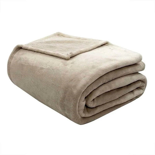 Cobertor Manta Velour Microfibra Queen Bege - Camesa