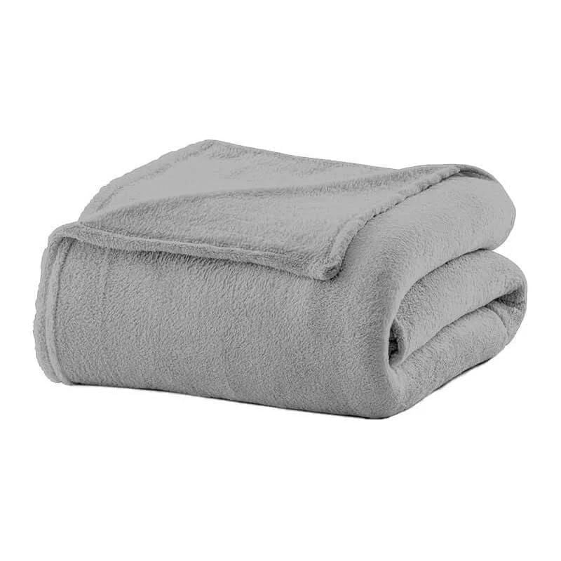 Cobertor Casal Microfibra Velour Cinza - Camesa - foto 2