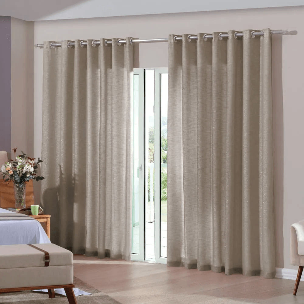 Cortina Duplex Glam Latte 3,00x1,70m - Bella Janela