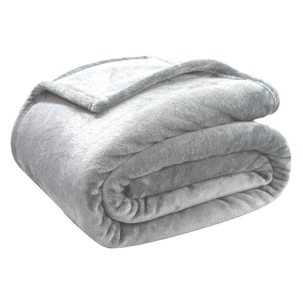 Cobertor Casal Microfibra Velour Cinza - Camesa