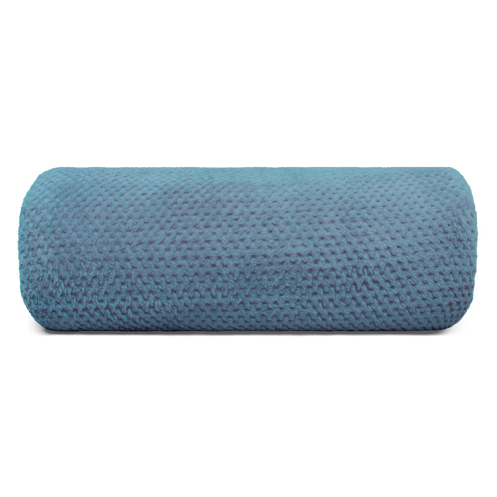 Manta Flannel Pollo Solteiro Azul Noturno 1,50x2,20m - Appel