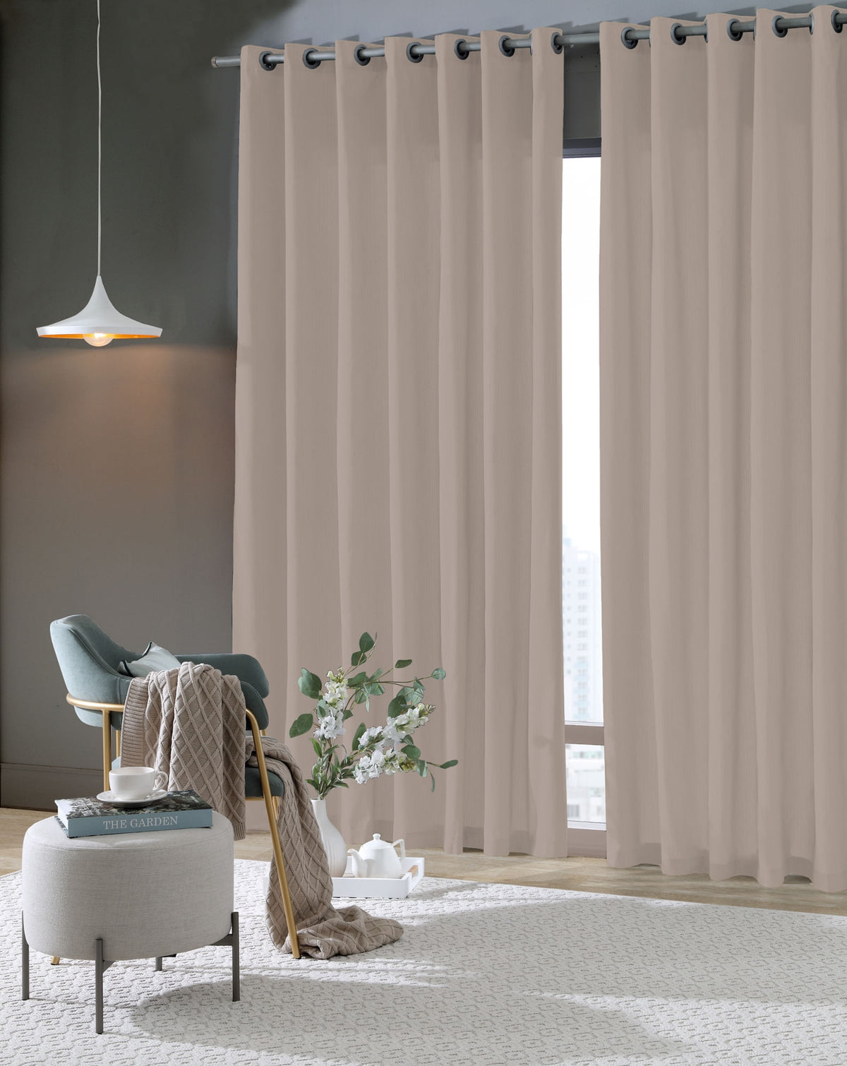 Cortina Rustica Pantex Areia 170x260cm - Bella Janela